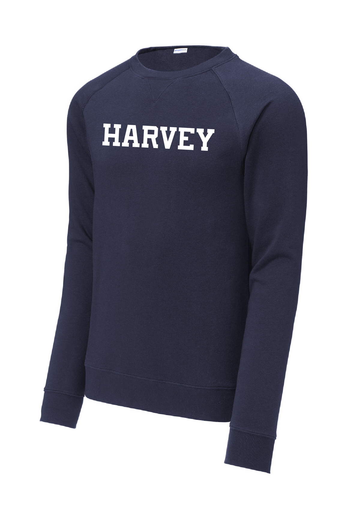 Harvey School Vintage Style Notch Collar Crewneck Sweatshirt - Straight Logo