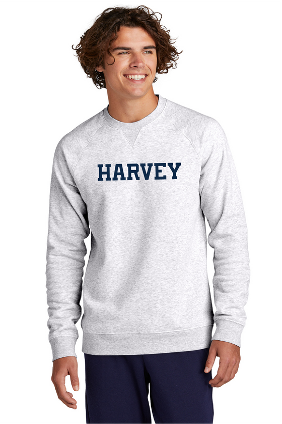 Harvey School Vintage Style Notch Collar Crewneck Sweatshirt - Straight Logo