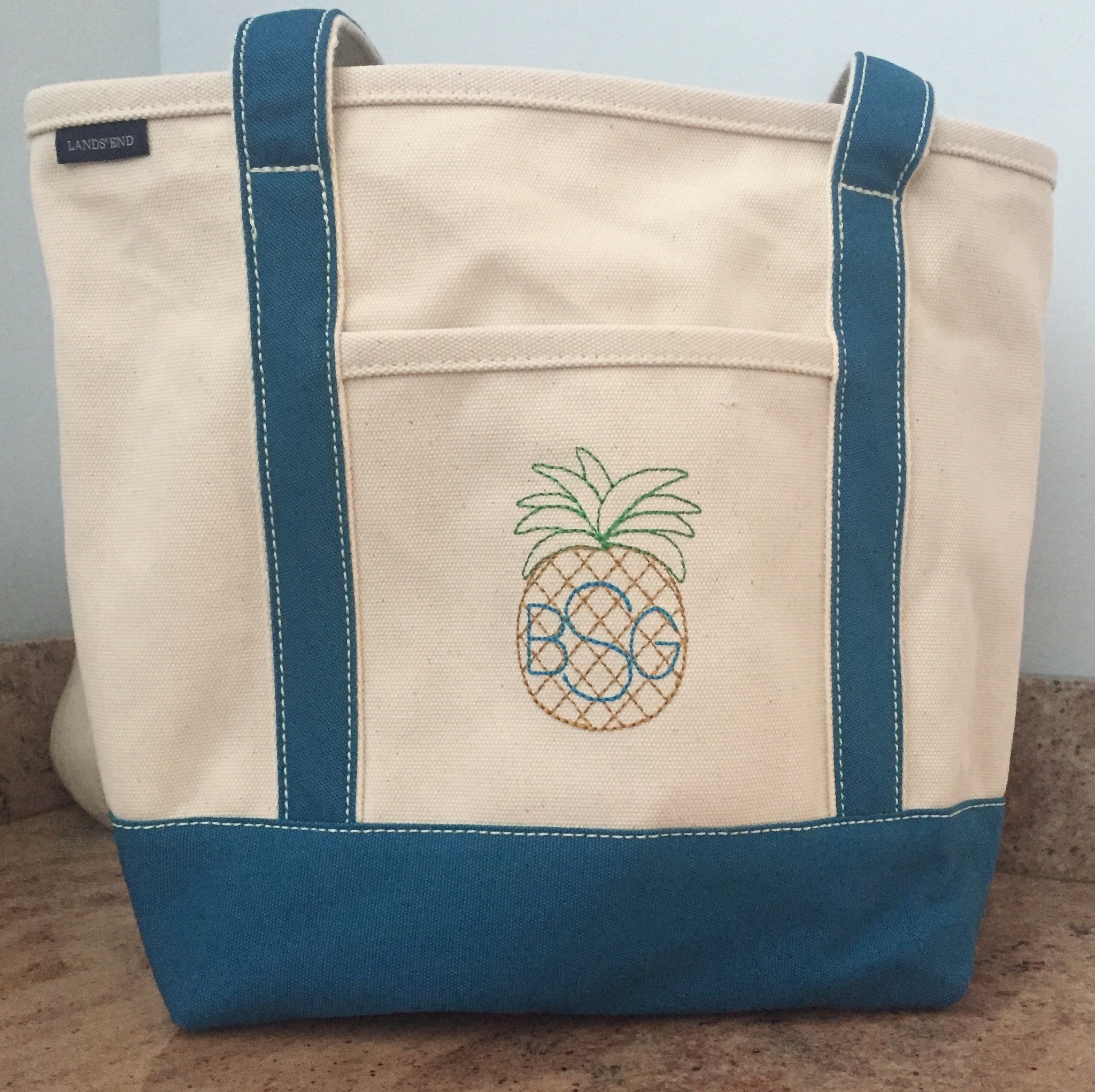 Monogrammed Boat Tote Personalized Medium Canvas Tote Bag 
